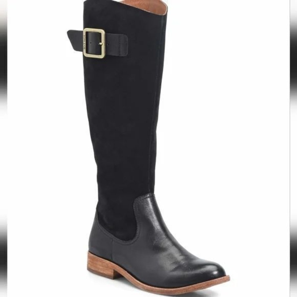 Kork Ease Suede Leather Riding Boot SZ 7 Black